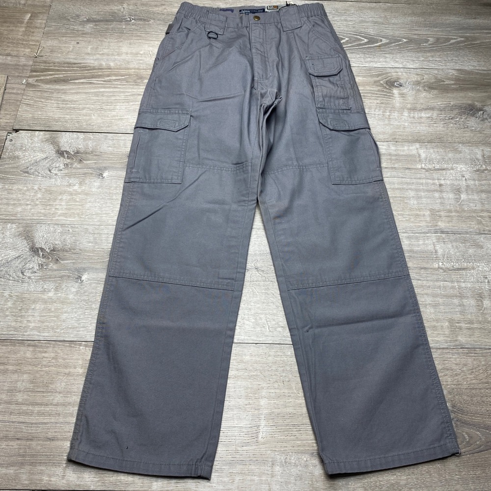 5.11 Tactical Pant Mens 28x30 Grey 100% Cotton Canvas Cargo Work Pants 74251